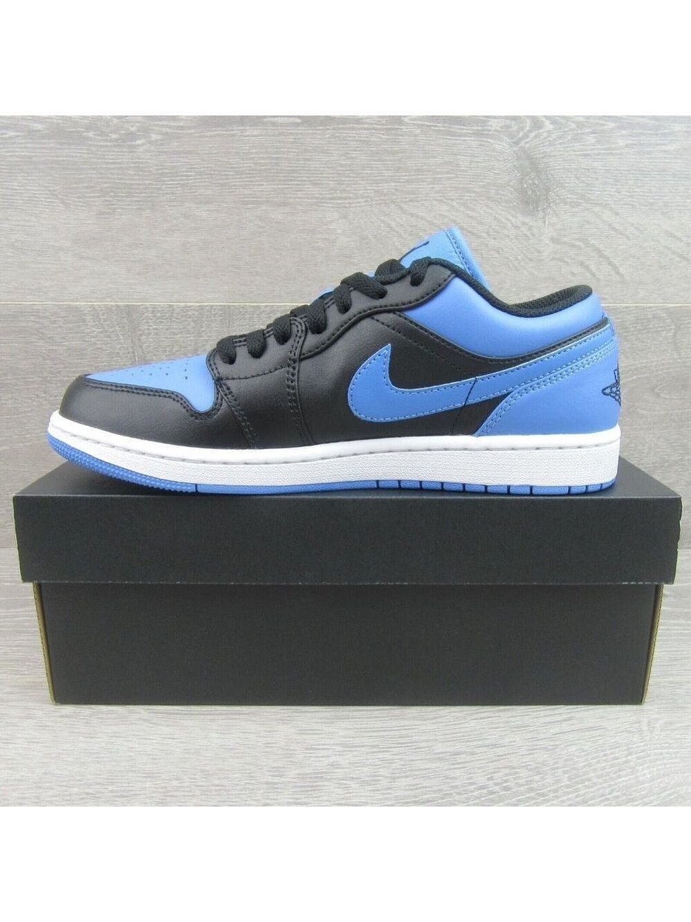 Air Jordan 1 Low University Blue Black Sneakers Mens Size 10.5 NEW - Picture 3 of 13